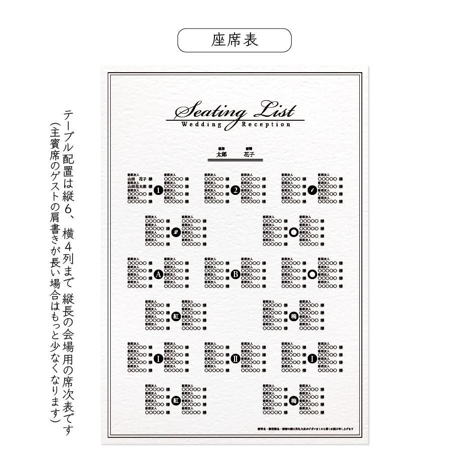 《イラスト変更OK》 縦長二折り 席次表〔B&G〕オリジナリティ溢れる 結婚式 ホワイト アイボリー クラフト | 5枚目