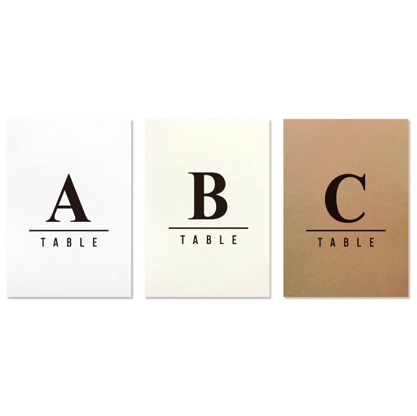 《選べるサイズ》 長方形 テーブルナンバー〔CILO-B〕スタイリッシュ 結婚式 ホワイト アイボリー クラフト | 2枚目
