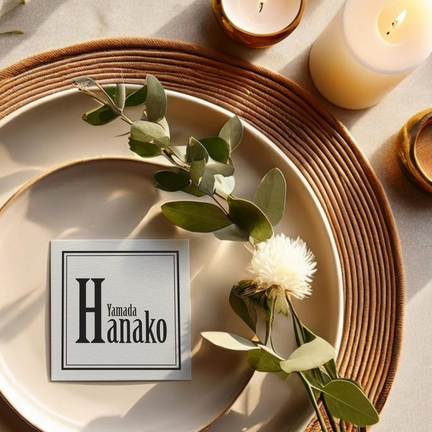 《復刻版》 正方形 席札〔PFLINA〕太枠 個性的 結婚式 ホワイト アイボリー クラフト | 2枚目