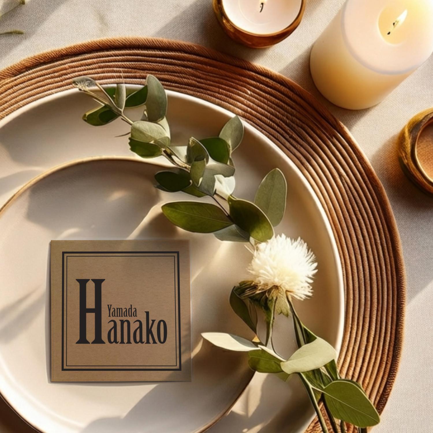 《復刻版》 正方形 席札〔PFLINA〕太枠 個性的 結婚式 ホワイト アイボリー クラフト | 3枚目