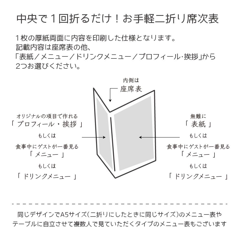 《お花変更OK》二折り 席次表〔FLOWER〕個性的 結婚式 ひまわり ミモザ バラ | 6枚目