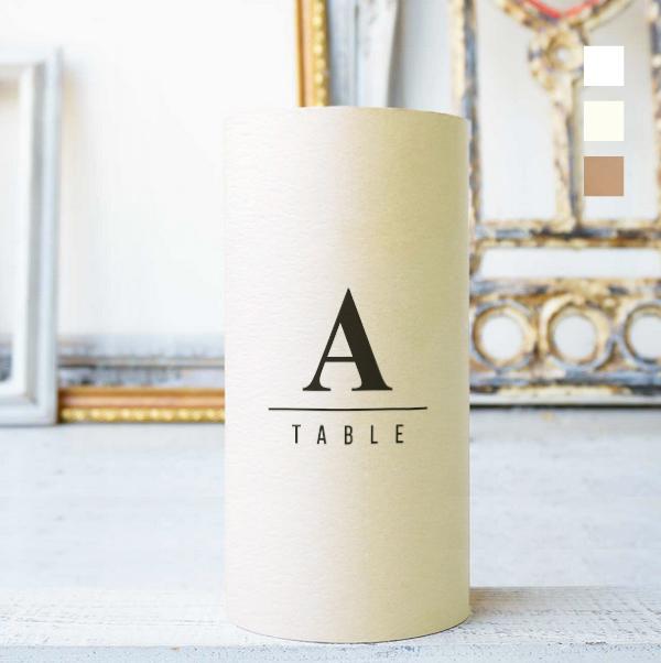 《一体型》 円柱 ドリンクメニュー テーブルナンバー 〔CILO-B〕クラシカル 結婚式 ホワイト アイボリー クラフト1枚目の画像