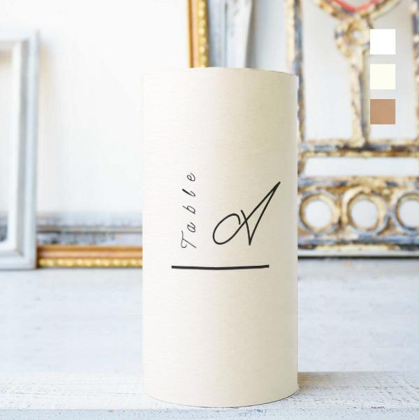 《一体型》 円柱 メニュー テーブルナンバー 〔HILO-H〕スタイリッシュ 結婚式 ホワイト アイボリー クラフト1枚目の画像